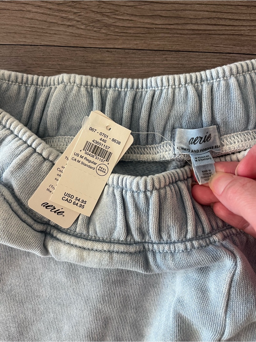 aerie oh snap barrel sweatpant light blue sz M - Picture 4 of 5